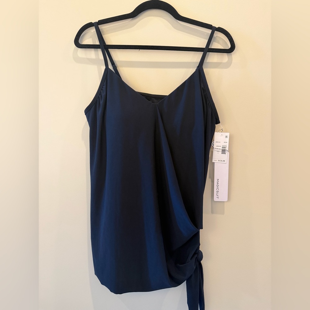 NWT Magicsuit Black Wrapped Top with Spaghetti Straps